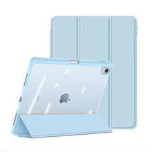 Заредете изображение във визуализатора на галерията – Dux Ducis Toby case for iPad 10.9'' 2022 (10 gen.) cover with space for Apple Pencil stylus smart cover stand blue
