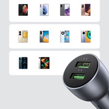 Заредете изображение във визуализатора на галерията – Ugreen fast car charger 2x USB 36W Quick Charge SCP FCP AFC gray (CD213 10144) - TopMag

