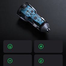 Заредете изображение във визуализатора на галерията – Ugreen fast car charger 2x USB 36W Quick Charge SCP FCP AFC gray (CD213 10144) - TopMag
