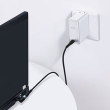 Заредете изображение във визуализатора на галерията – Baseus Zinc Magnetic Series Lenovo Laptop Charging Cable USB Type C to DC Round Port(7,9 x 5,5mm) 100W 2m black (CATXC-Y01) - TopMag
