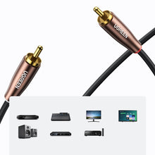 Заредете изображение във визуализатора на галерията – Ugreen cable stereo audio cable 2xRCA 5m brown (AV199 50158) - TopMag
