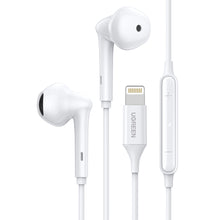 Заредете изображение във визуализатора на галерията – Ugreen in -ear Lightning headphones with remote and microphone MFI white (EP101 80649) - TopMag
