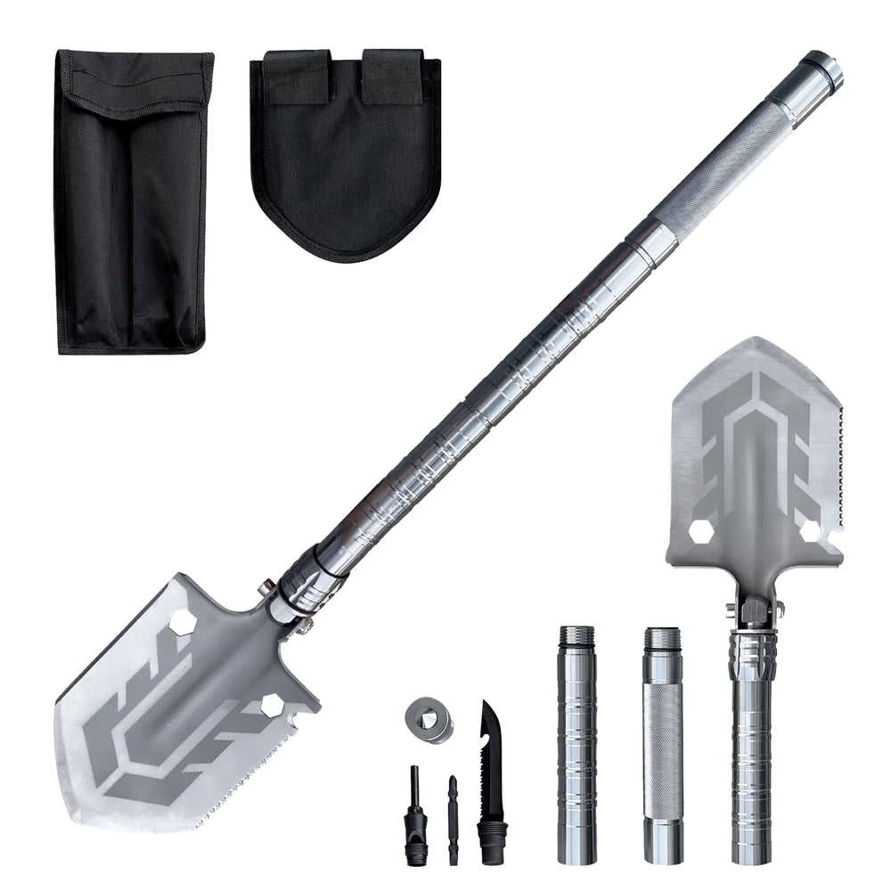 Multifunctional folding shovel 16in1 survival knife screwdriver glass breaker - TopMag