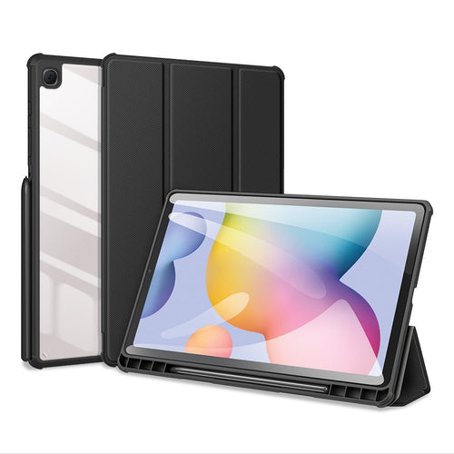 Dux Ducis Toby armored tough Smart Cover for Samsung Galaxy Tab S6 Lite with a holder for stylus pen black - TopMag