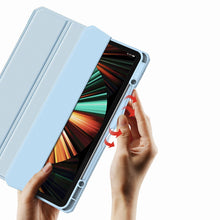 Заредете изображение във визуализатора на галерията – Dux Ducis Toby armored tough Smart Cover for iPad Pro 12.9'' 2021 with a holder for Apple Pencil blue - TopMag
