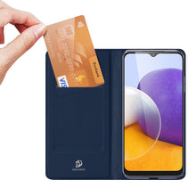 Заредете изображение във визуализатора на галерията – Dux Ducis Skin Pro Bookcase type case for Samsung Galaxy A22 5G blue - TopMag
