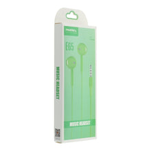 Заредете изображение във визуализатора на галерията – Wired earphones with micro Jack 3,5mm PA-E65 green
