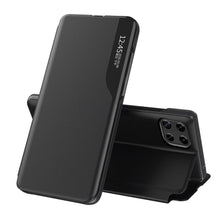 Заредете изображение във визуализатора на галерията – Eco Leather View Case elegant bookcase type case with kickstand for Samsung Galaxy A22 4G black - TopMag
