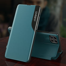 Заредете изображение във визуализатора на галерията – Eco Leather View Case elegant bookcase type case with kickstand for Samsung Galaxy A22 4G green - TopMag
