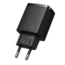 Заредете изображение във визуализатора на галерията – Baseus Compact Fast USB / USB Type C Charger 20W 3A Power Delivery Quick Charge 3.0 black (CCXJ-B01) - TopMag
