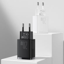 Заредете изображение във визуализатора на галерията – Baseus Compact Fast USB / USB Type C Charger 20W 3A Power Delivery Quick Charge 3.0 black (CCXJ-B01) - TopMag
