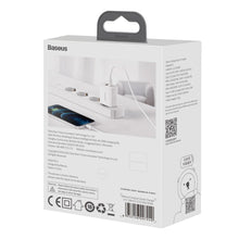 Заредете изображение във визуализатора на галерията – Baseus Compact Fast USB / USB Type C Charger 20W 3A Power Delivery Quick Charge 3.0 white (CCXJ-B02) - TopMag
