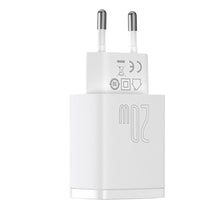Заредете изображение във визуализатора на галерията – Baseus Compact Fast USB / USB Type C Charger 20W 3A Power Delivery Quick Charge 3.0 white (CCXJ-B02) - TopMag
