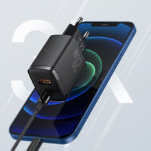 Заредете изображение във визуализатора на галерията – Baseus Compact Fast USB / USB Type C Charger 20W 3A Power Delivery Quick Charge 3.0 white (CCXJ-B02) - TopMag
