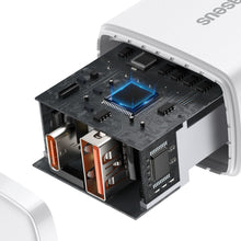 Заредете изображение във визуализатора на галерията – Baseus Compact Fast USB / USB Type C Charger 20W 3A Power Delivery Quick Charge 3.0 white (CCXJ-B02) - TopMag
