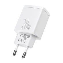 Заредете изображение във визуализатора на галерията – Baseus Compact Fast USB / USB Type C Charger 20W 3A Power Delivery Quick Charge 3.0 white (CCXJ-B02) - TopMag

