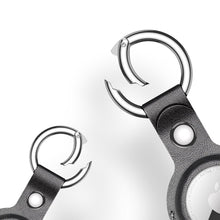 Заредете изображение във визуализатора на галерията – Dux Ducis PU leather key ring keychain case for Apple AirTag black - TopMag

