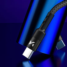 Заредете изображение във визуализатора на галерията – Wozinsky cable USB Type C - USB Type C Power Delivery 18W 2m black (WUC-PD-CC2B) - TopMag
