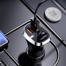 Заредете изображение във визуализатора на галерията – Joyroom car charger with wireless earphone 2x USB Bluetooth 5.0 30W 2.1 A Quick Charge 3.0 black (JR-CP2) - TopMag

