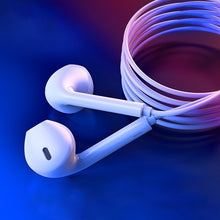 Заредете изображение във визуализатора на галерията – Joyroom Ben Series earphones Lightning with remote and microphone white (JR-EP3) - TopMag
