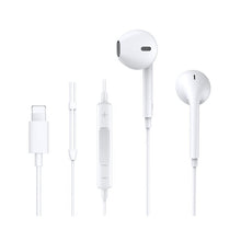 Заредете изображение във визуализатора на галерията – Joyroom Ben Series earphones Lightning with remote and microphone white (JR-EP3) - TopMag
