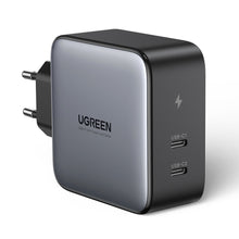 Заредете изображение във визуализатора на галерията – Ugreen charger 2x USB Type C 100W Power Delivery gray (50327) - TopMag
