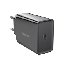 Заредете изображение във визуализатора на галерията – Baseus Speed Mini fast wall charger EU USB Type C 20W 3A Power Delivery Quick Charge black (CCFS-SN01) - TopMag
