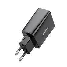 Заредете изображение във визуализатора на галерията – Baseus Speed Mini fast wall charger EU USB Type C 20W 3A Power Delivery Quick Charge black (CCFS-SN01) - TopMag
