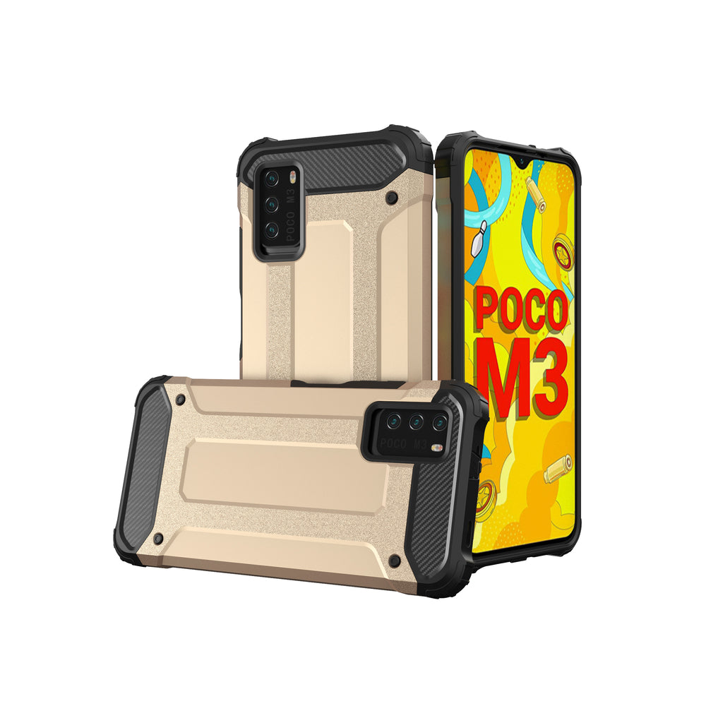 Hybrid Armor Case Tough Rugged Cover for Xiaomi Redmi Note 10 5G / Poco M3 Pro golden - TopMag