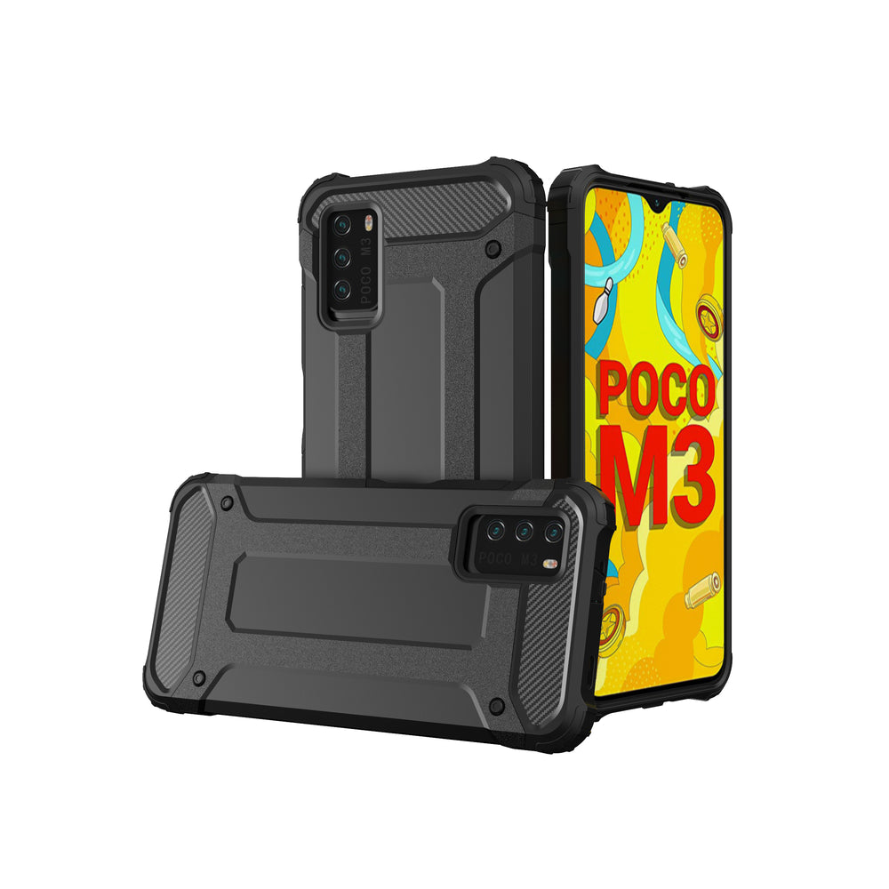 Hybrid Armor Case Tough Rugged Cover for Xiaomi Redmi Note 10 5G / Poco M3 Pro black - TopMag
