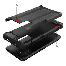 Заредете изображение във визуализатора на галерията – Hybrid Armor Case Tough Rugged Cover for Xiaomi Redmi Note 10 5G / Poco M3 Pro black - TopMag
