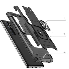 Заредете изображение във визуализатора на галерията – Wozinsky Ring Armor Case Kickstand Tough Rugged Cover for Xiaomi Redmi Note 10 Pro black - TopMag
