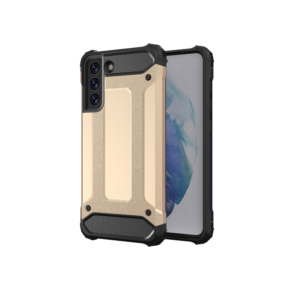 Hybrid Armor Case Tough Rugged Cover for Samsung Galaxy S21 FE gold - TopMag