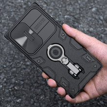 Заредете изображение във визуализатора на галерията – Nillkin CamShield Armor Pro Case Cover For Samsung Galaxy S23 Ultra Armor Cover With Camera Protector Ring Stand Black
