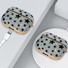 Заредете изображение във визуализатора на галерията – Kingxbar Black Star Case shiny glitter crystal case for AirPods Pro black - TopMag
