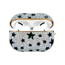 Заредете изображение във визуализатора на галерията – Kingxbar Black Star Case shiny glitter crystal case for AirPods Pro black - TopMag
