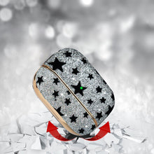 Заредете изображение във визуализатора на галерията – Kingxbar Black Star Case shiny glitter crystal case for AirPods Pro black - TopMag
