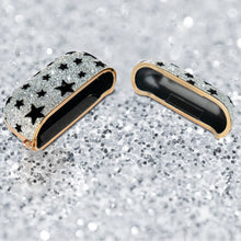 Заредете изображение във визуализатора на галерията – Kingxbar Black Star Case shiny glitter crystal case for AirPods Pro black - TopMag
