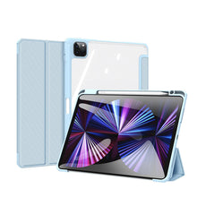 Заредете изображение във визуализатора на галерията – Dux Ducis Toby Armored Flip Smart Case for iPad Air 2020/2022 with Apple Pencil Holder Blue - TopMag
