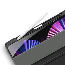 Заредете изображение във визуализатора на галерията – Dux Ducis Toby Armored Flip Smart Case for iPad Air 2020/2022 with Apple Pencil Holder Black - TopMag
