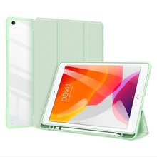 Заредете изображение във визуализатора на галерията – Dux Ducis Toby Armored Flip Smart Case for iPad 10.2 "2021 / iPad 10.2 '' 2020 / iPad 10.2 '' 2019 with Apple Pencil Holder Green - TopMag
