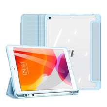 Заредете изображение във визуализатора на галерията – Dux Ducis Toby armored tough Smart Cover for iPad 10.2” 2021 / iPad 10.2'' 2020 / iPad 10.2'' 2019 with a holder for Apple Pencil blue - TopMag
