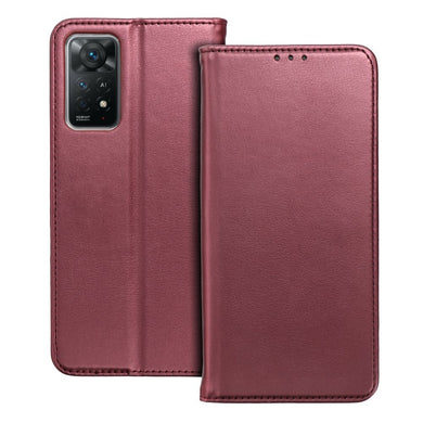 Smart magneto book case for motorola g72 burgundy - TopMag