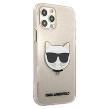 Заредете изображение във визуализатора на галерията – Karl Lagerfeld KLHCP12LCHTUGLGO iPhone 12 Pro Max 6,7&quot; złoty/gold hardcase Glitter Choupette - TopMag
