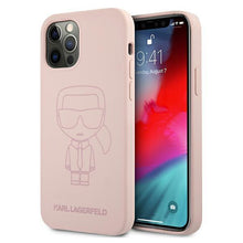 Заредете изображение във визуализатора на галерията – Karl Lagerfeld KLHCP12LSILTTPI iPhone 12 Pro Max 6,7" Silicone Ikonik Outline różowy/pink - TopMag
