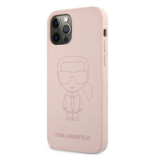 Заредете изображение във визуализатора на галерията – Karl Lagerfeld KLHCP12LSILTTPI iPhone 12 Pro Max 6,7" Silicone Ikonik Outline różowy/pink - TopMag
