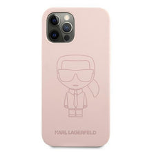 Заредете изображение във визуализатора на галерията – Karl Lagerfeld KLHCP12LSILTTPI iPhone 12 Pro Max 6,7" Silicone Ikonik Outline różowy/pink - TopMag
