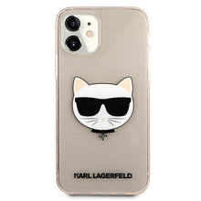 Заредете изображение във визуализатора на галерията – Karl Lagerfeld KLHCP12SCHTUGLGO iPhone 12 mini 5,4" złoty/gold hardcase Glitter Choupette - TopMag
