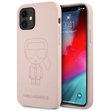 Заредете изображение във визуализатора на галерията – Karl Lagerfeld KLHCP12SSILTTPI iPhone 12 mini 5,4" Silicone Ikonik Outline różowy/pink - TopMag
