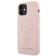Заредете изображение във визуализатора на галерията – Karl Lagerfeld KLHCP12SSILTTPI iPhone 12 mini 5,4" Silicone Ikonik Outline różowy/pink - TopMag
